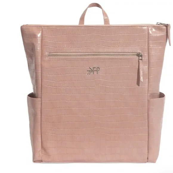 NWT Freshly Picked Rose Minimal Water Resistant Faux Leather Diaper Backpack - Picture 4 of 11